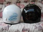 Back of "Angel" and "Evil" Z racing helmet