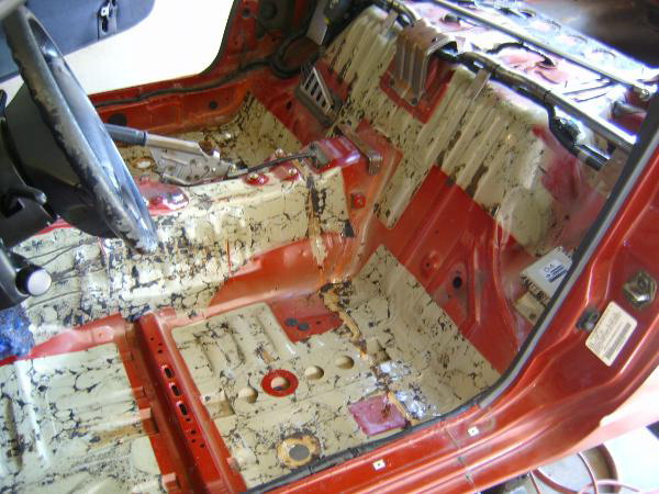 seat and rear seat area sound deadening removed.